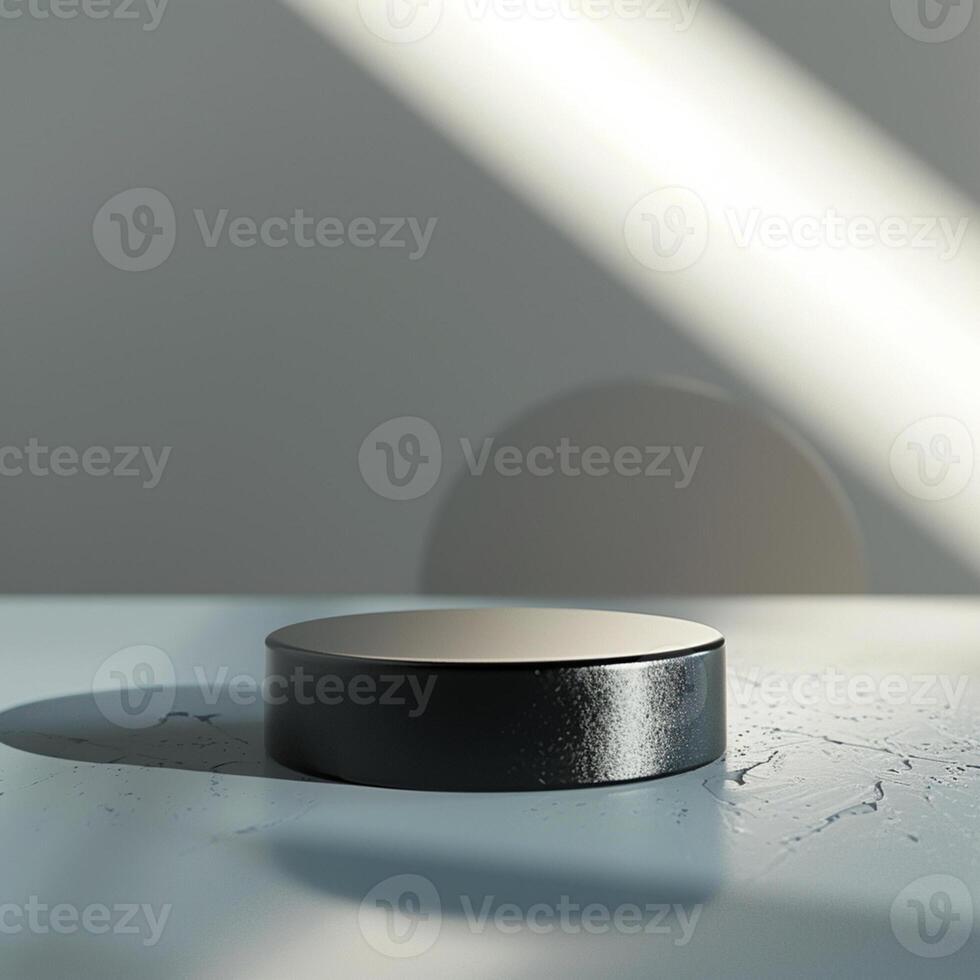 A black round object sitting on a table photo