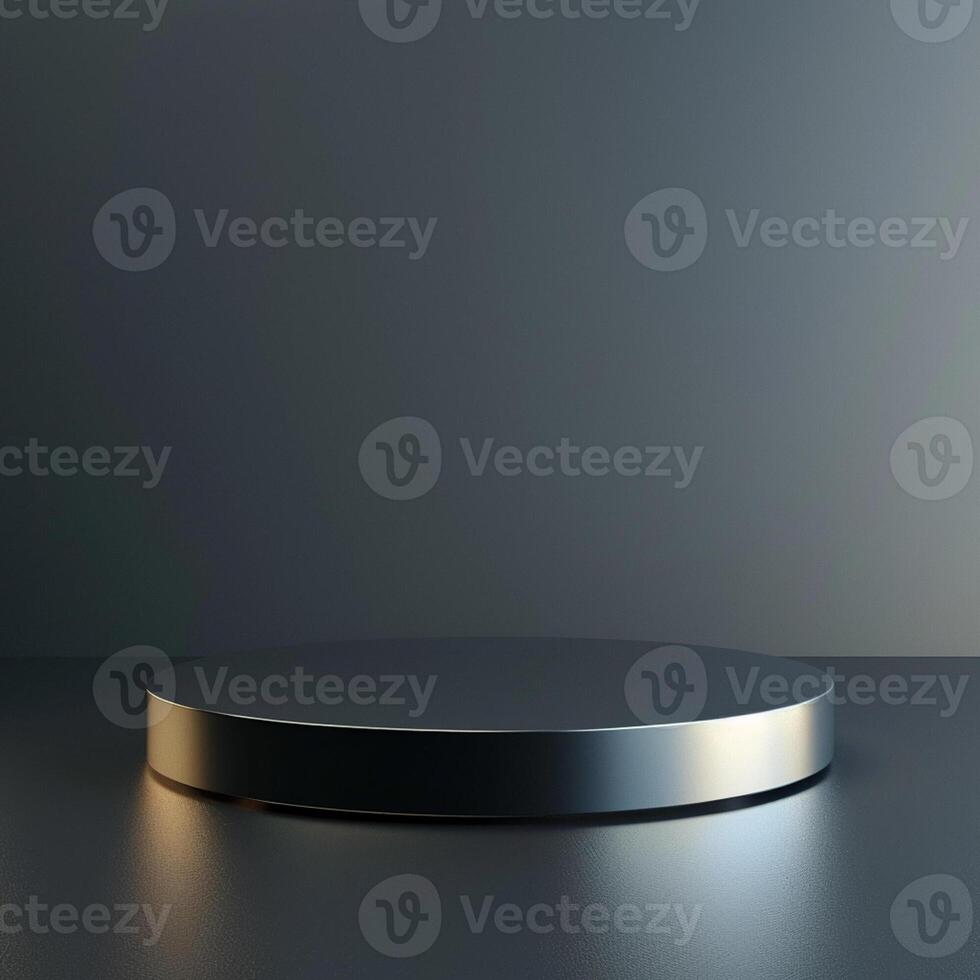 3d render of a round podium on a dark background photo
