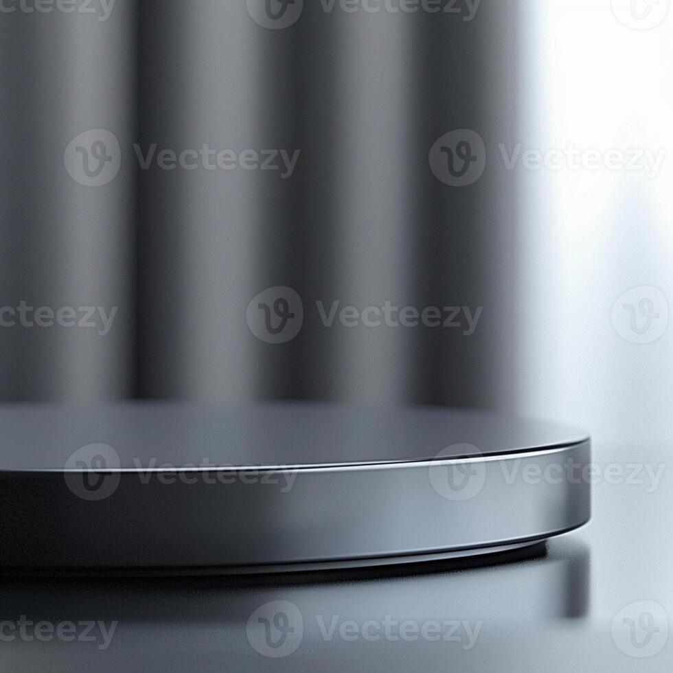 A black circular object on a table photo