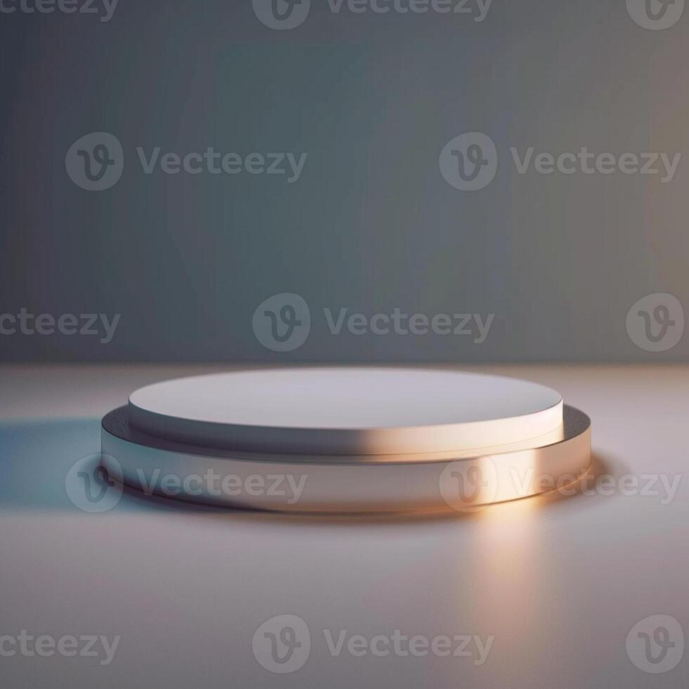 An empty round podium on a table photo