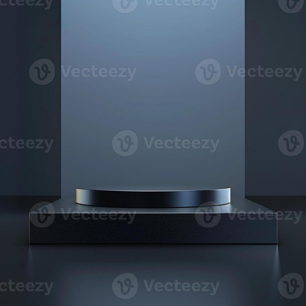 An empty podium with a black background photo