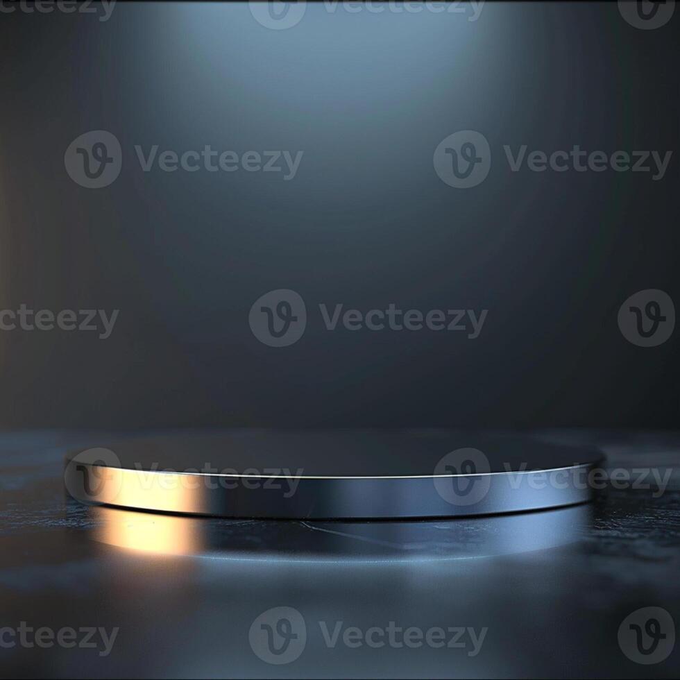An empty podium on a dark background photo