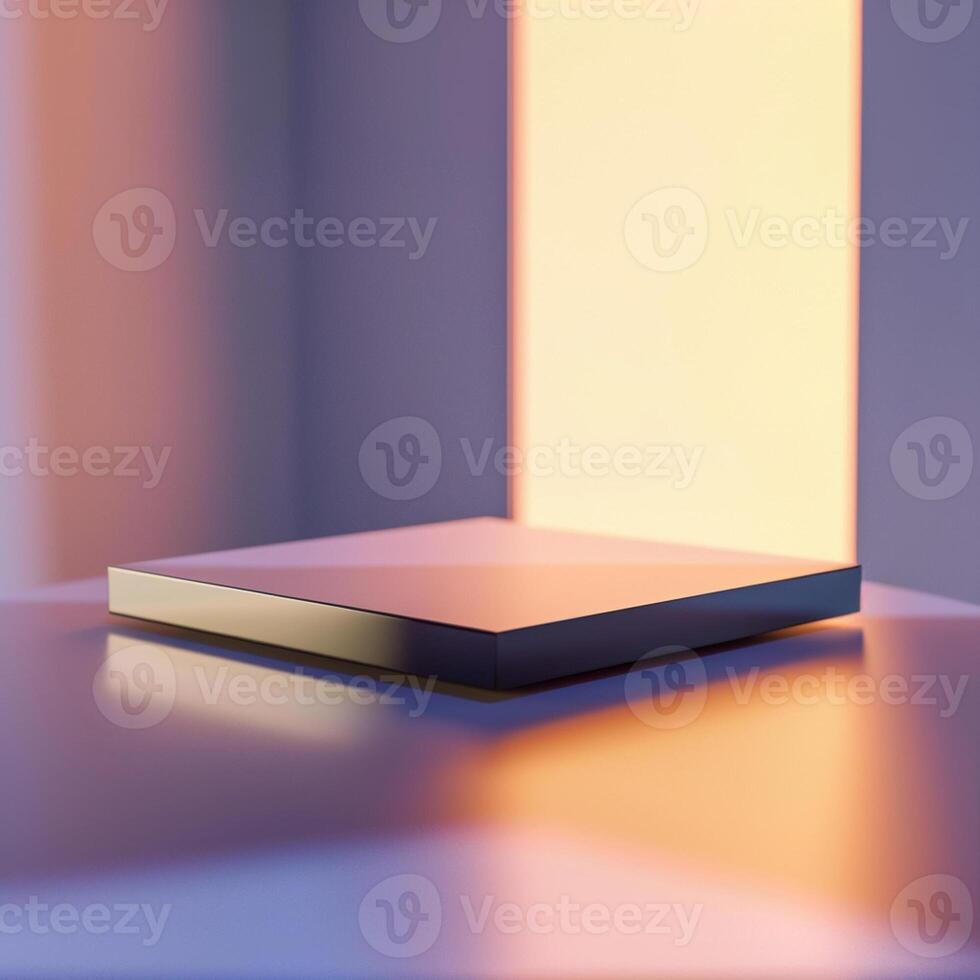 A square object on a table in front of a window photo