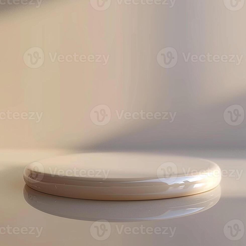 A white toilet seat on a table in front of a wall photo