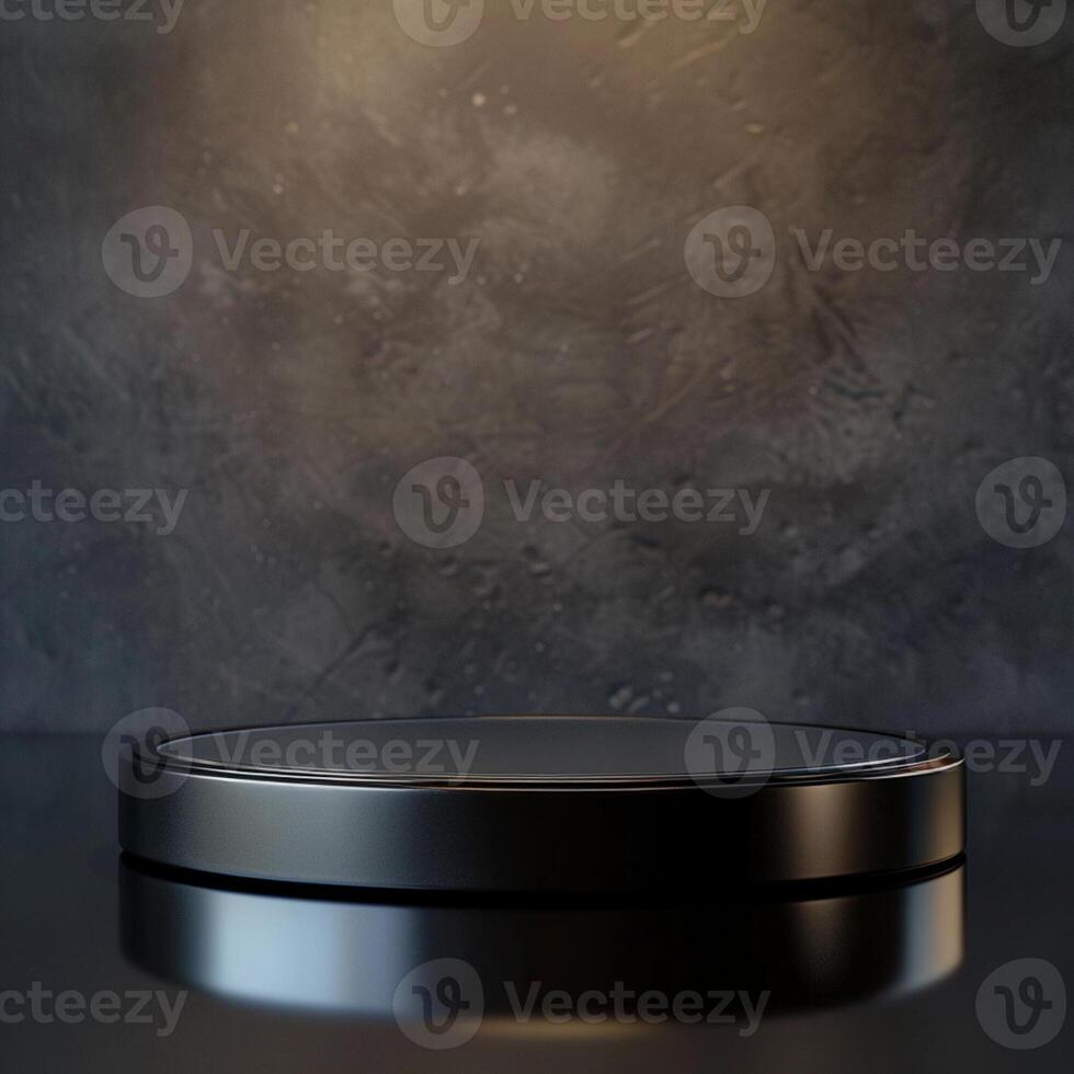 Black round table with light on it photo