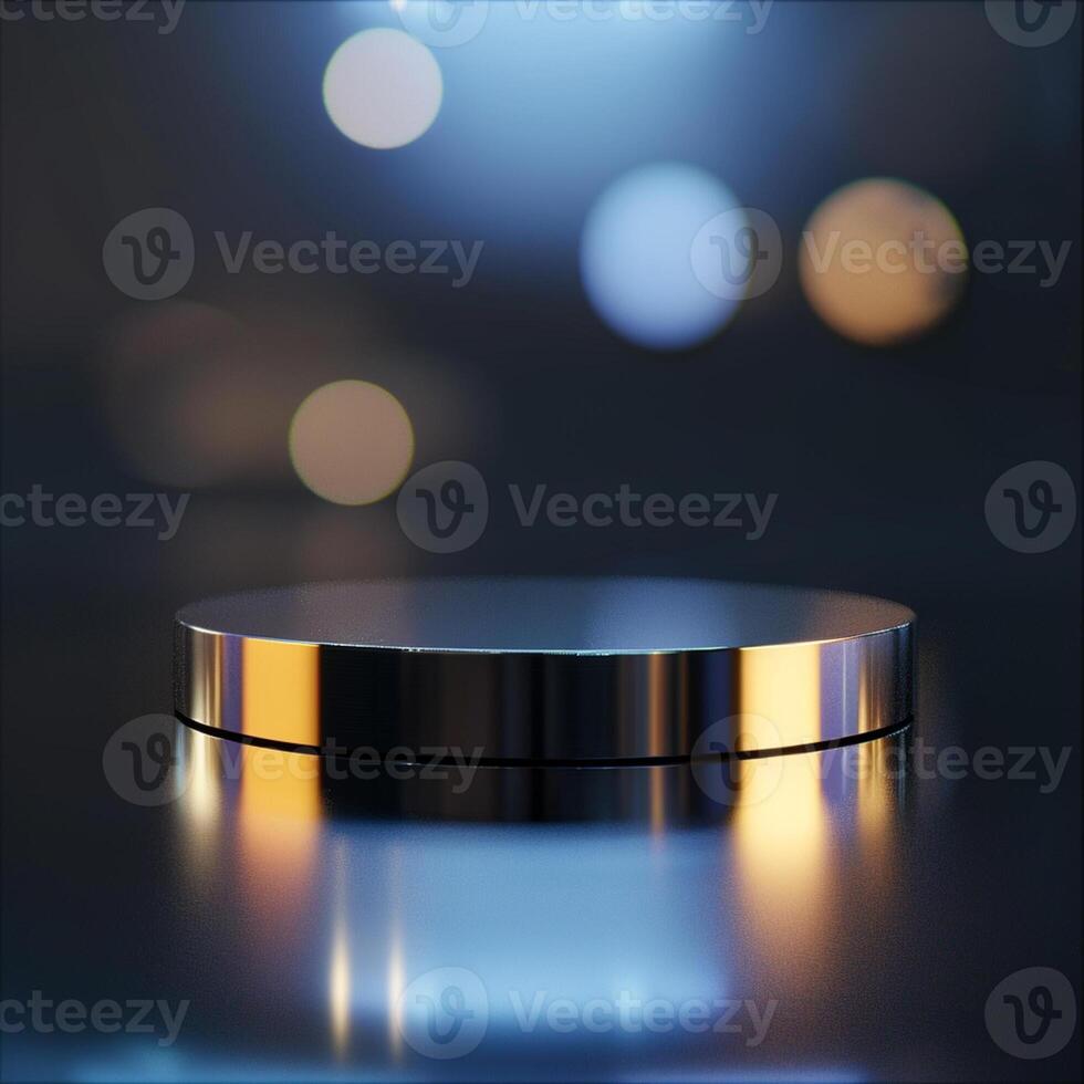 A round table with a light on it photo