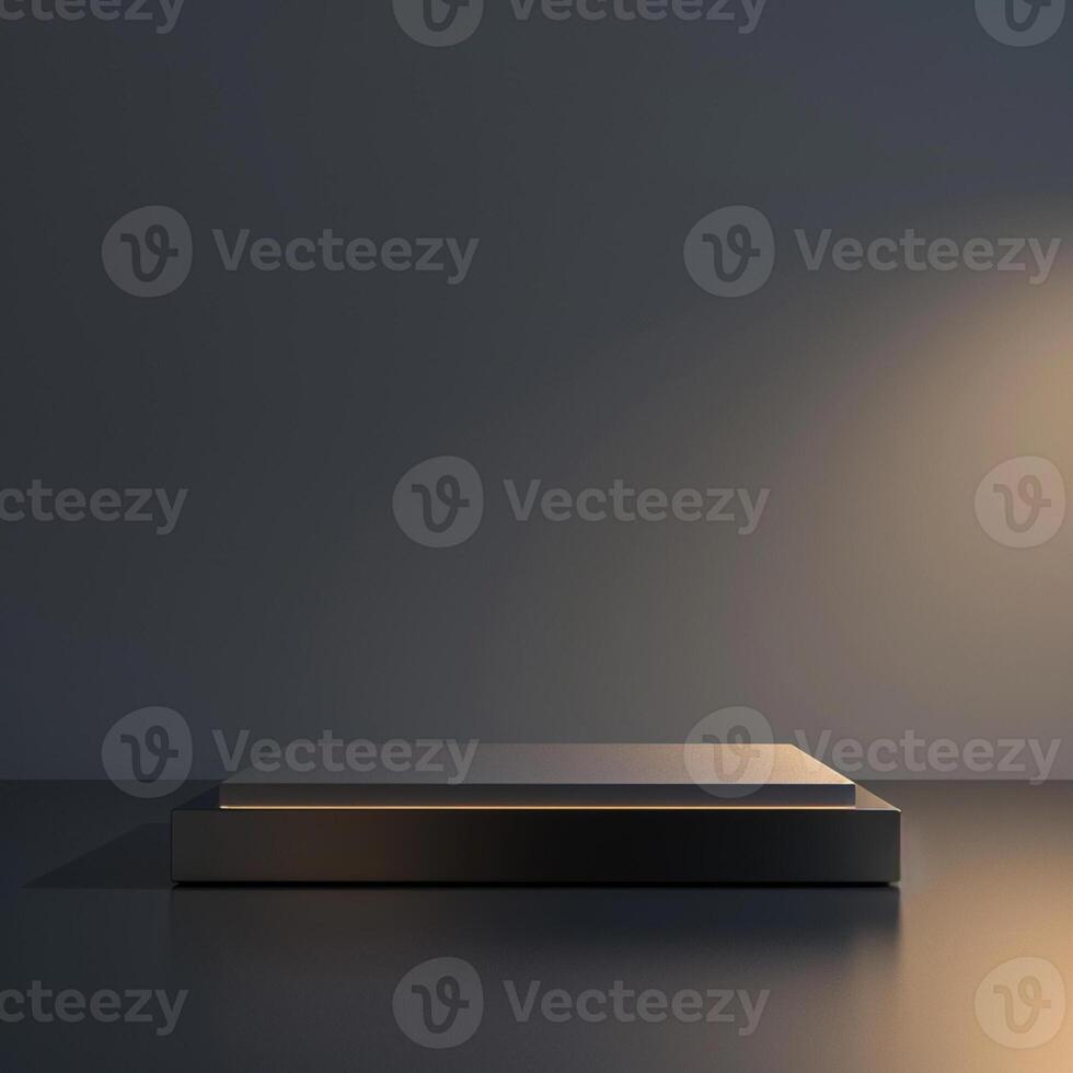 An empty table with a lamp on top photo