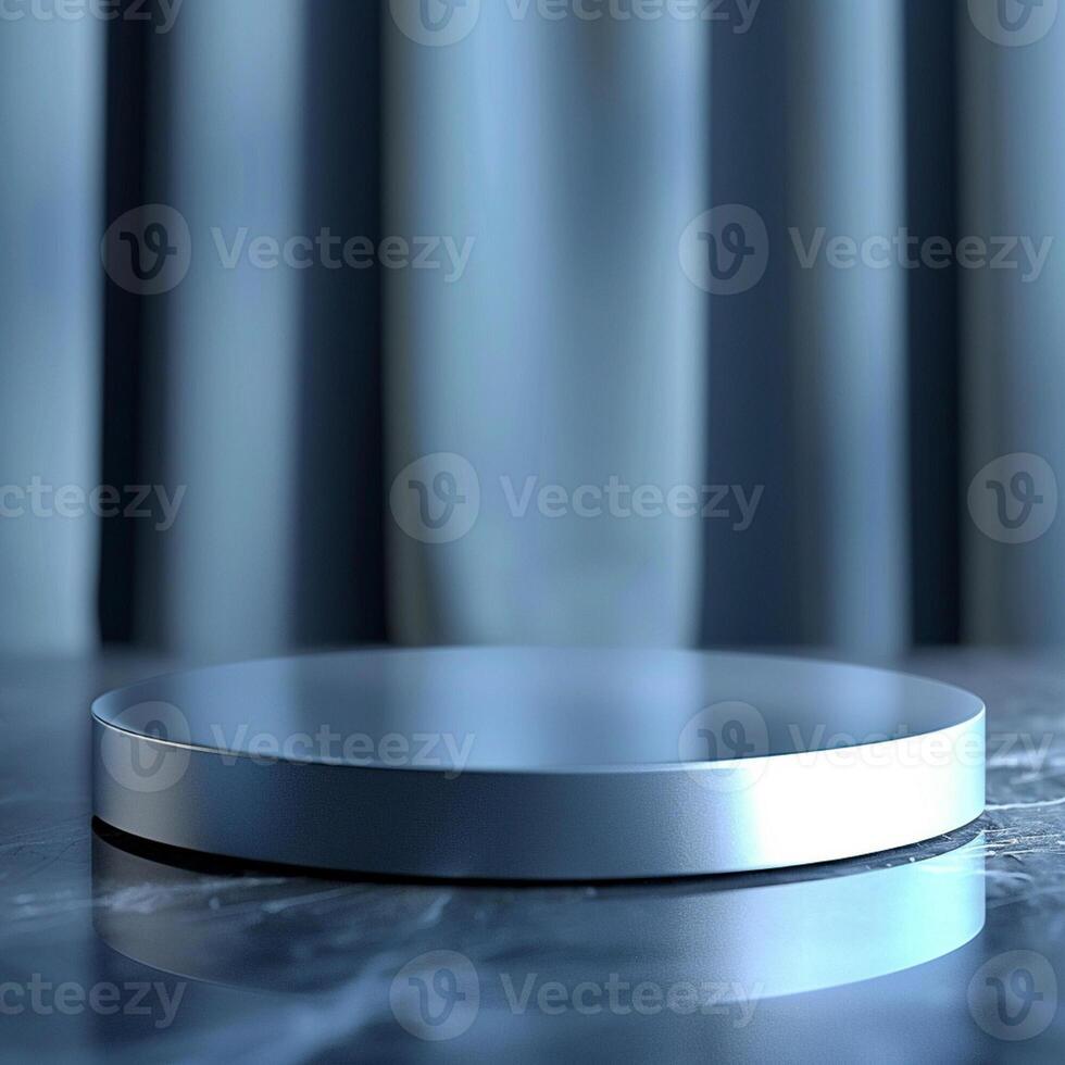 A round silver object on a table photo