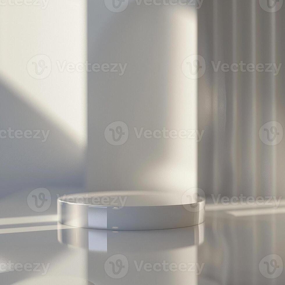 A white table with a white object on it photo