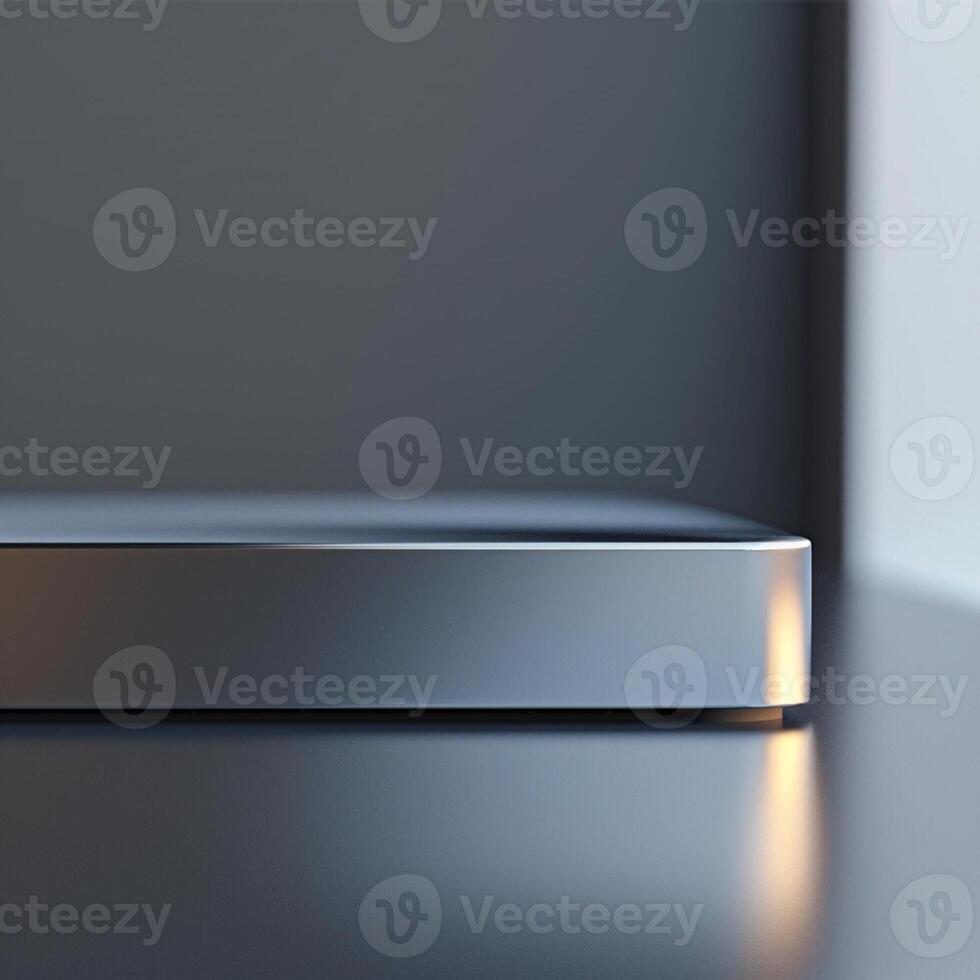 A silver box sitting on a table photo
