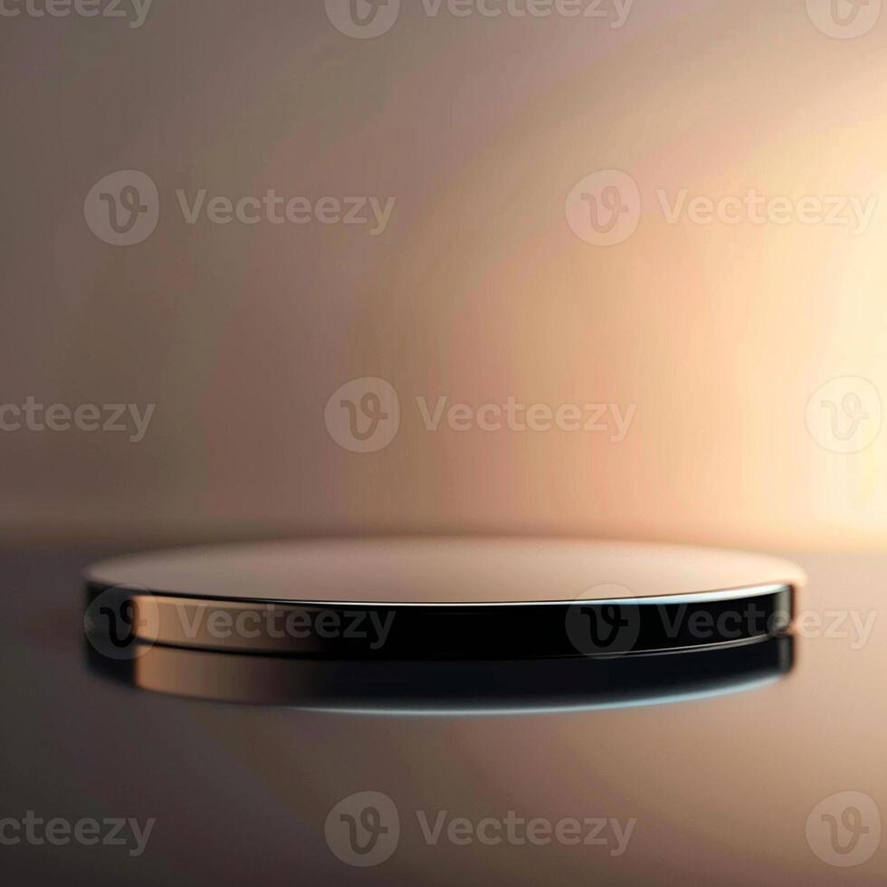 A round object on a table with a light photo