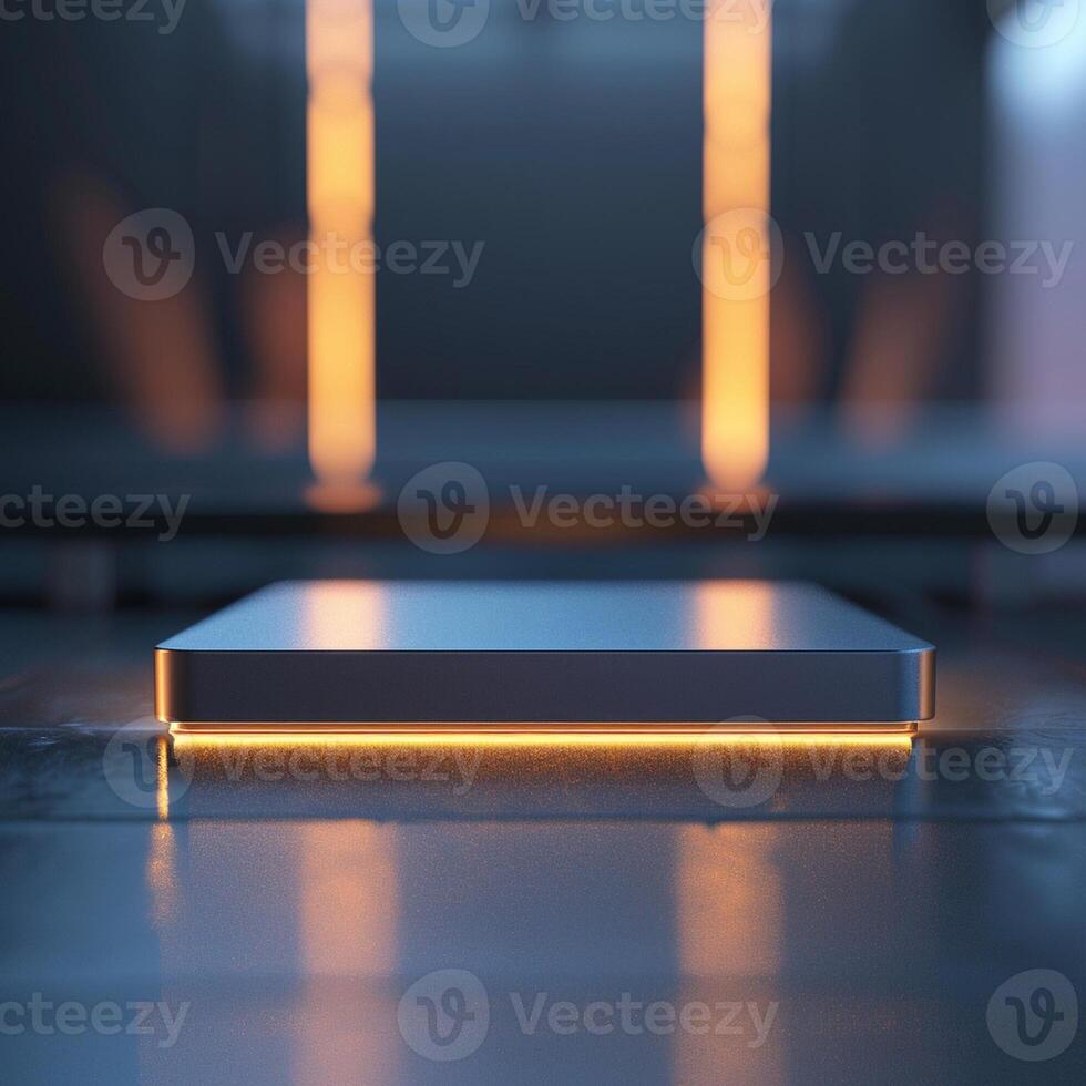 A computer screen with a light shining on it photo