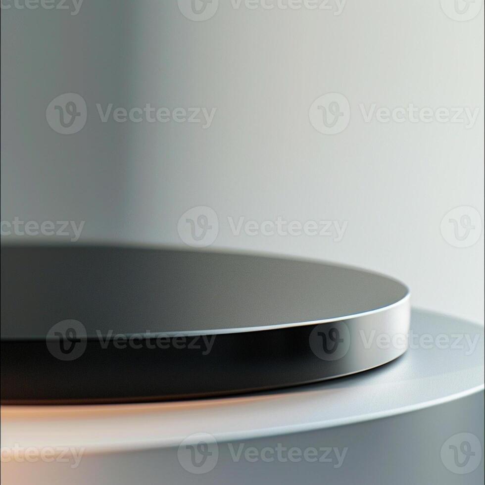 A black and white table with a circular top photo