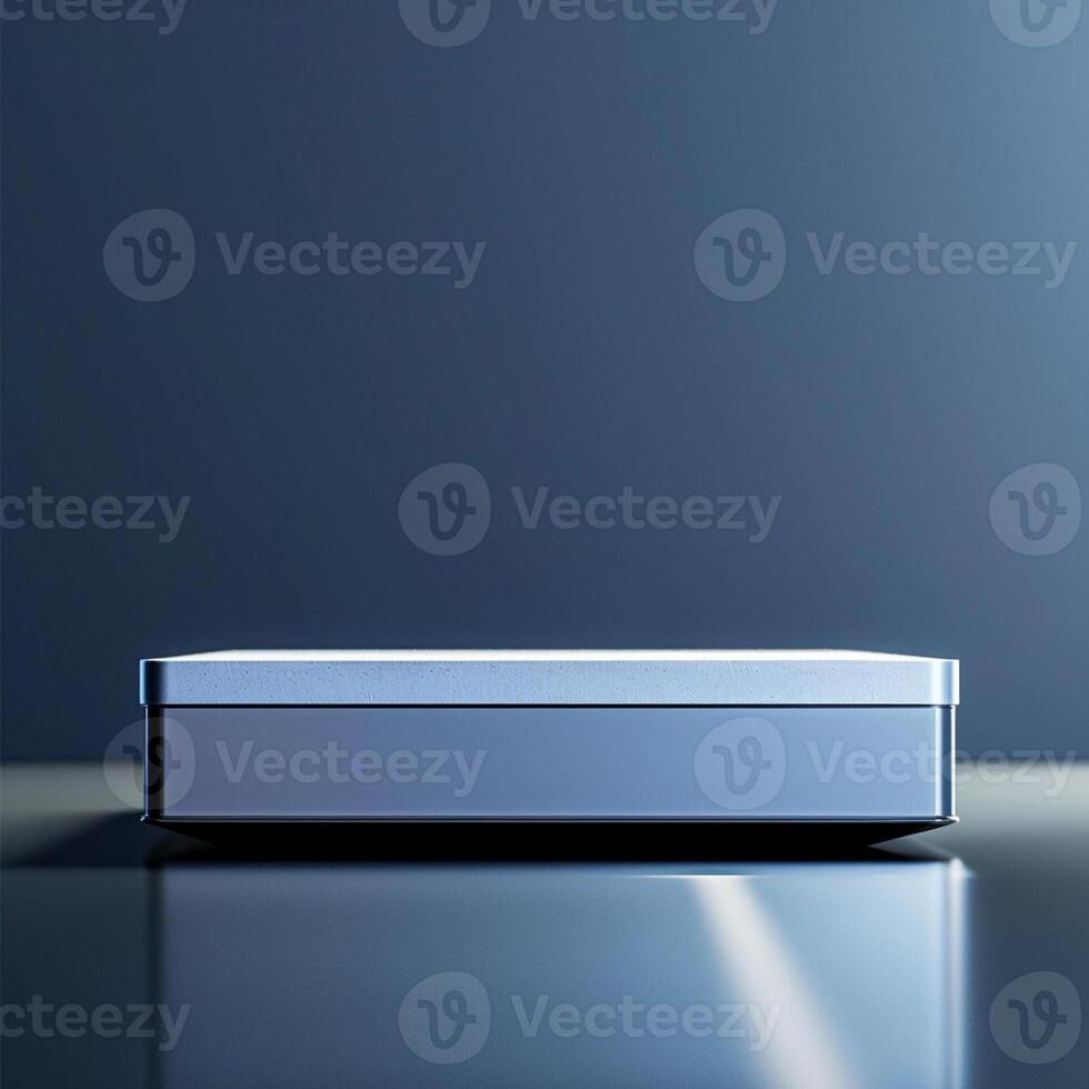 A silver box sitting on a table photo