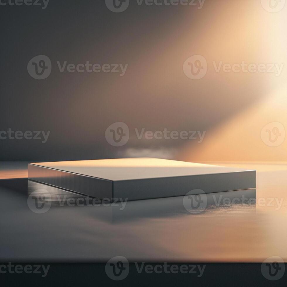 An empty box sitting on a table in front of a window photo