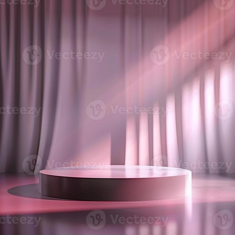 Stage with a podium and a curtain photo