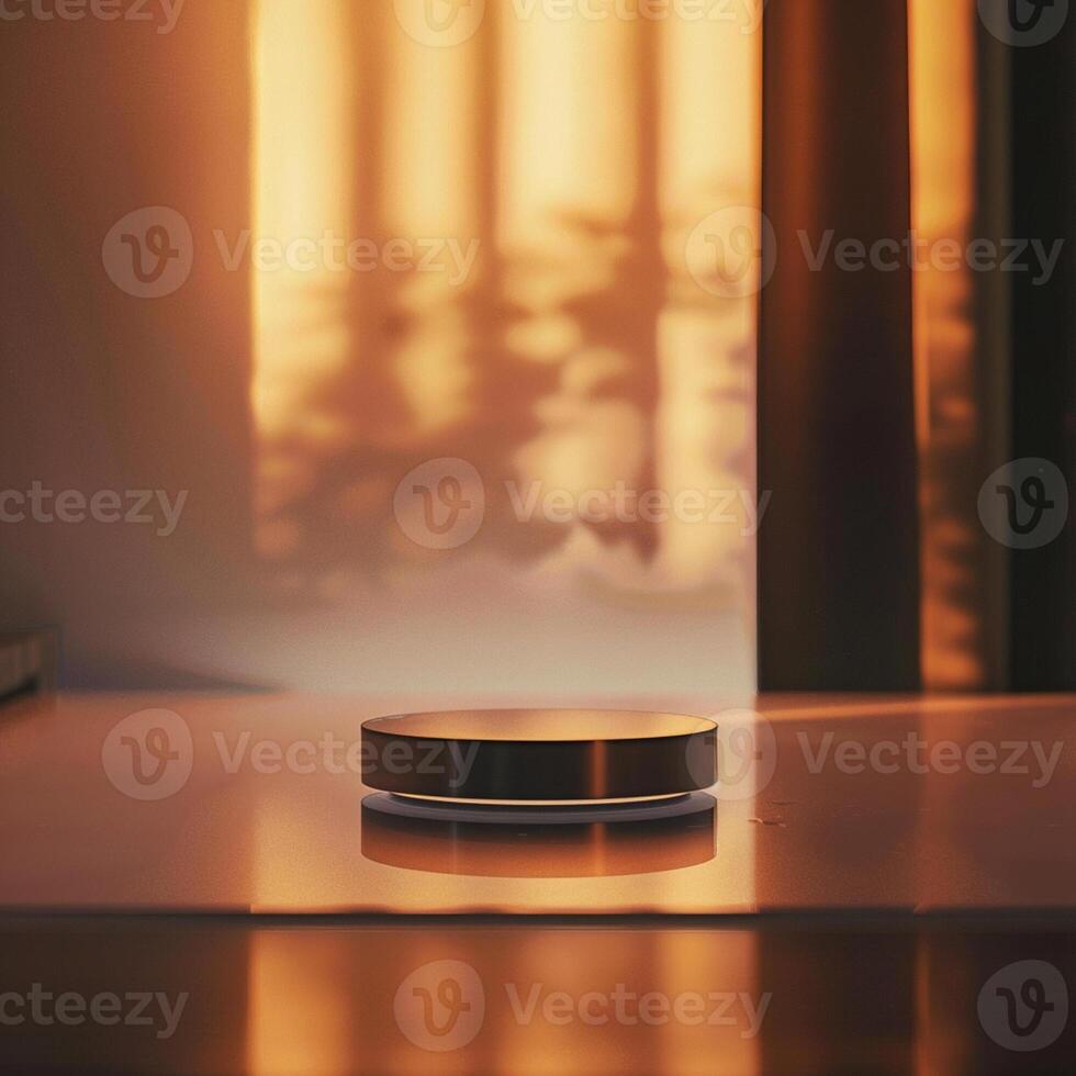 A small object sitting on a table in front of a window photo