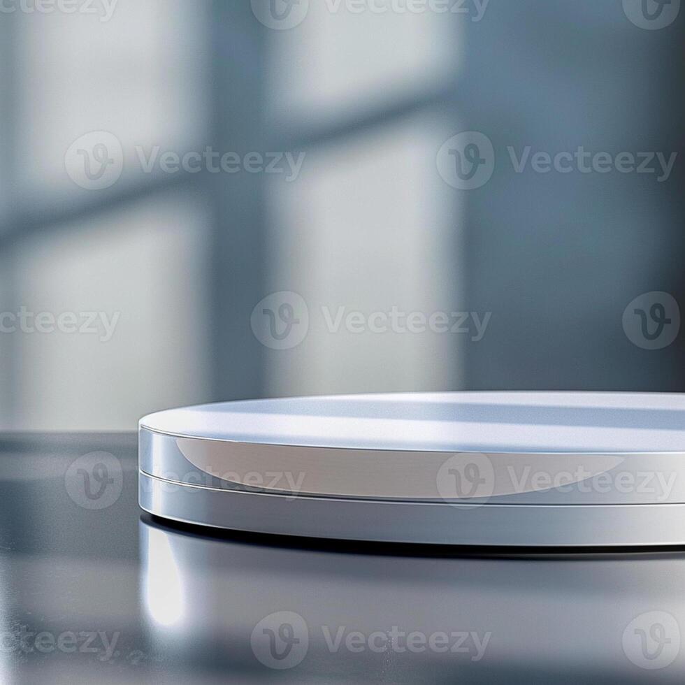 A white circular object sitting on top of a table photo