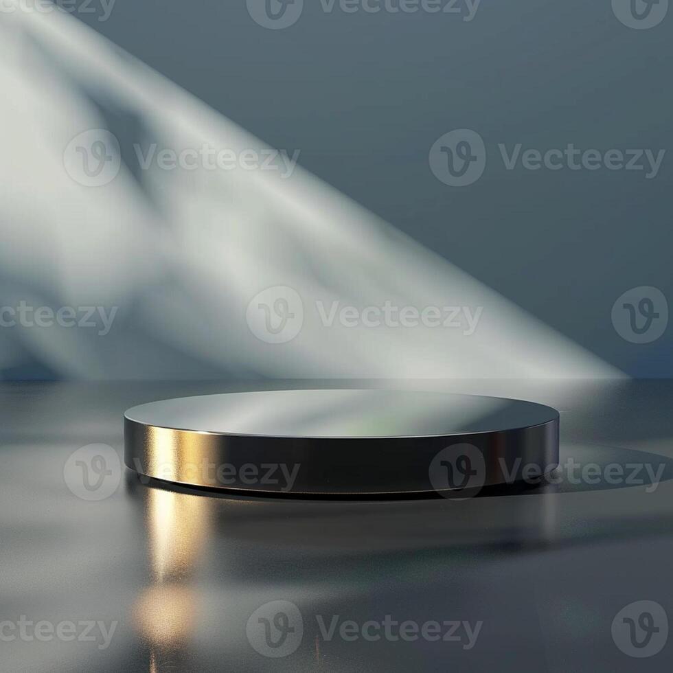 A round table with a light shining on it photo
