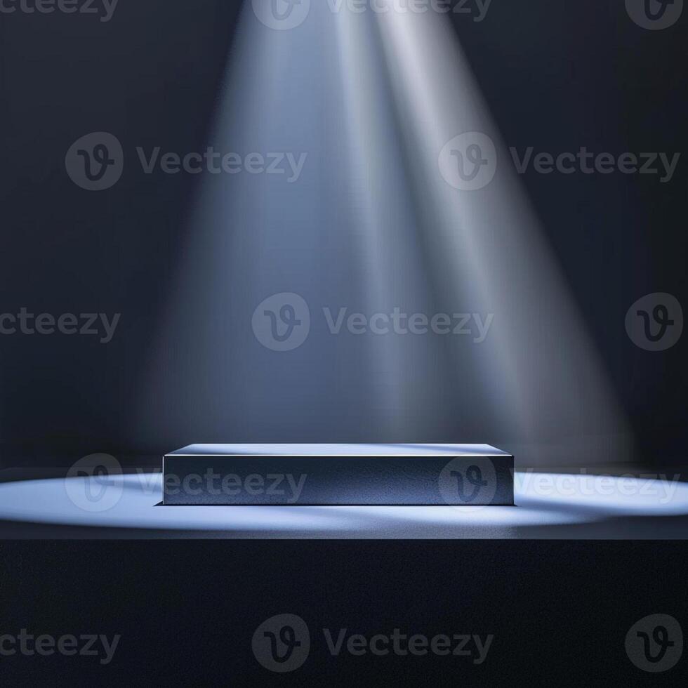 An empty stage with light shining from the top photo