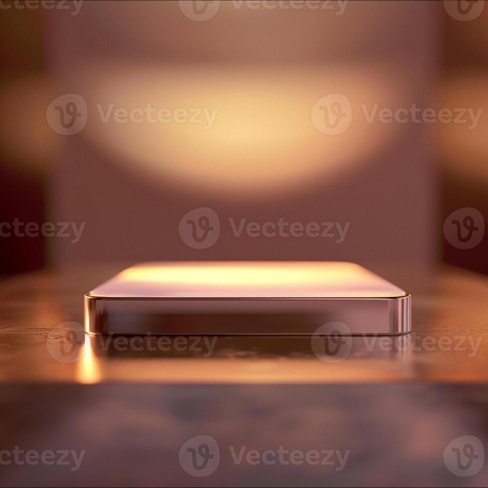 A close up of a phone sitting on a table photo