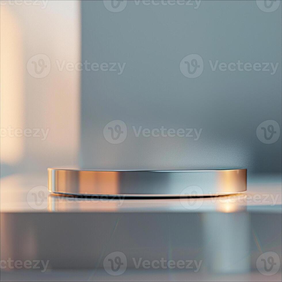 A silver object sitting on a table photo
