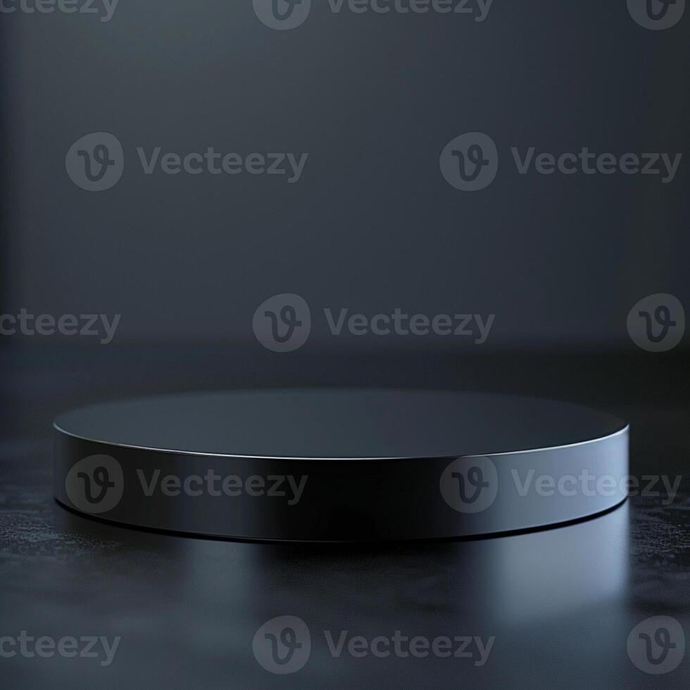 A black circular object on a table photo