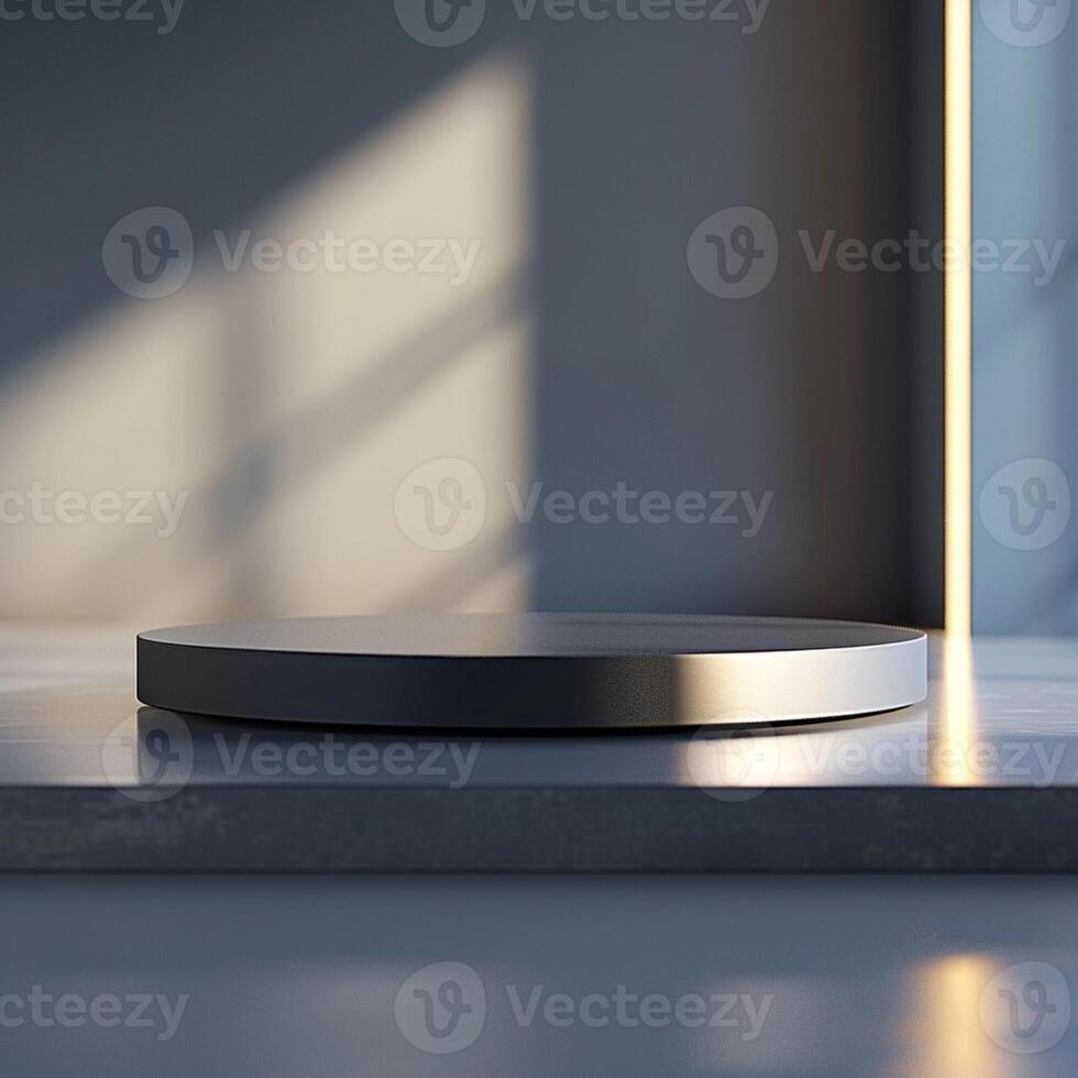 A round table on a table in front of a window photo