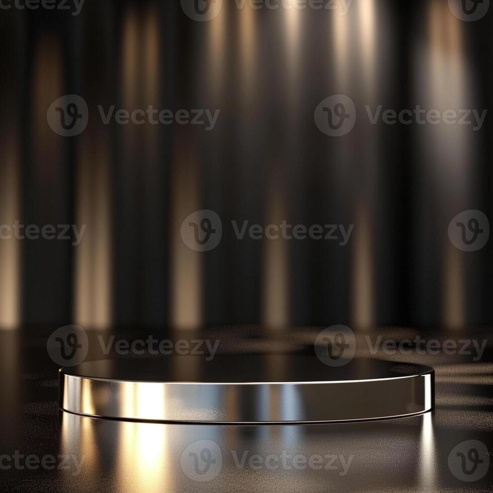 A podium with a spotlight on it in front of a dark background photo