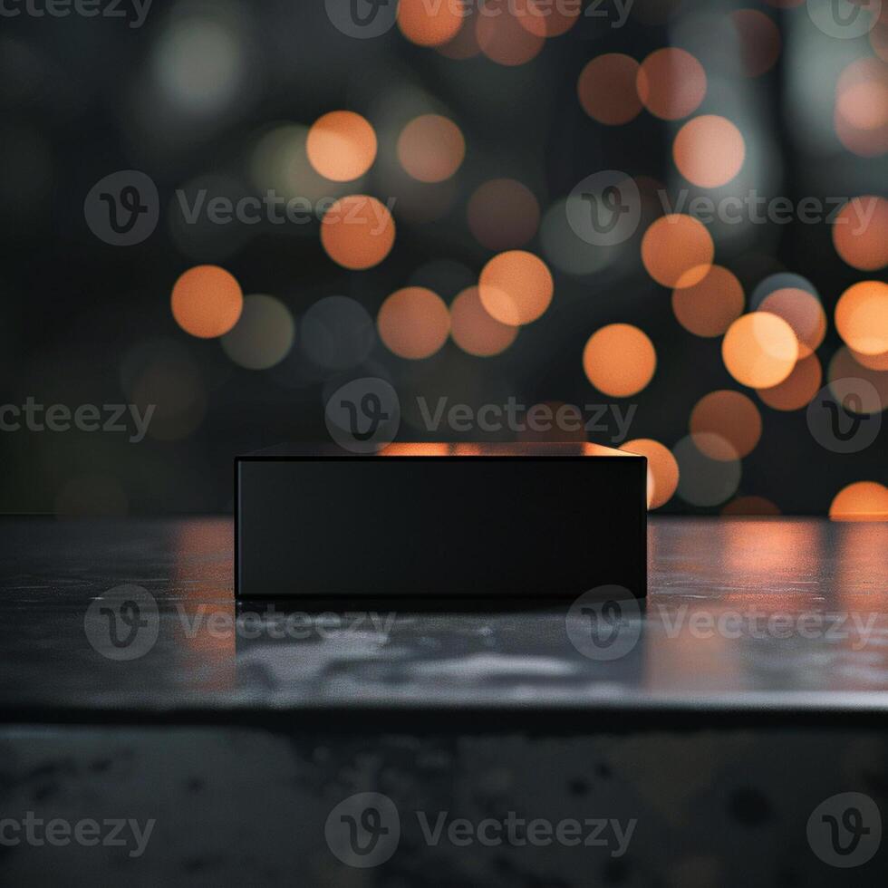 A black box sitting on a table photo