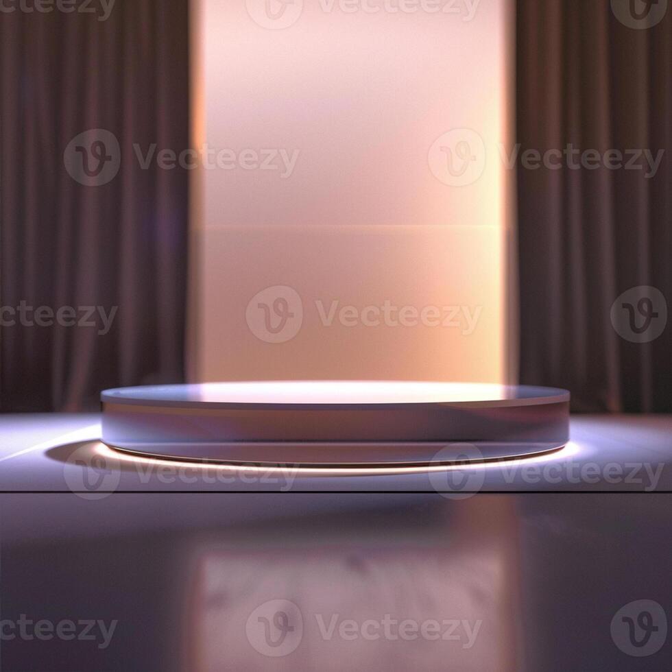 An empty stage with a spotlight on it photo