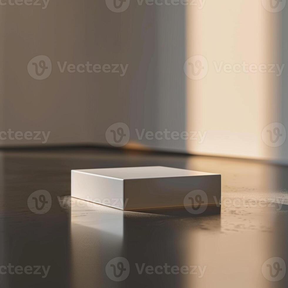 A white box sitting on the floor in a room photo
