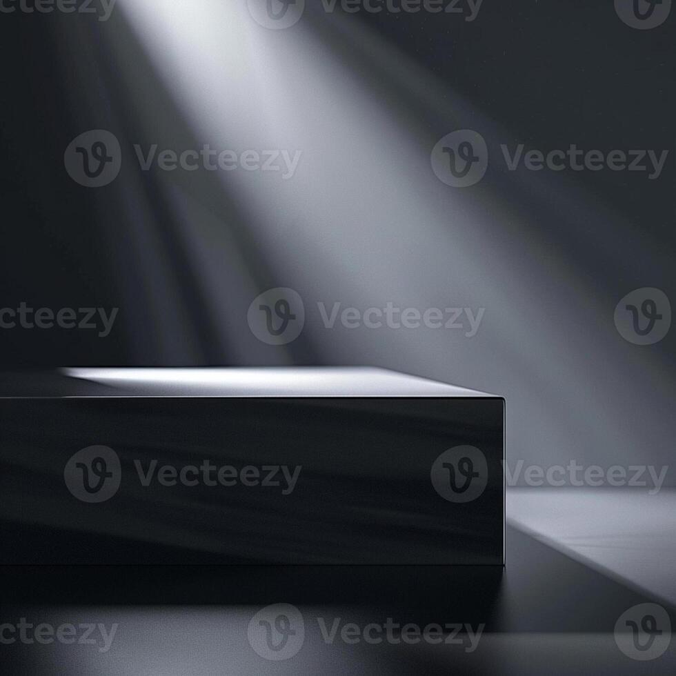 Black box with light shining from the side photo