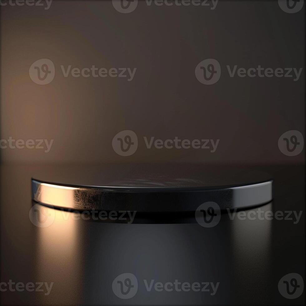 A black and silver object on a table photo