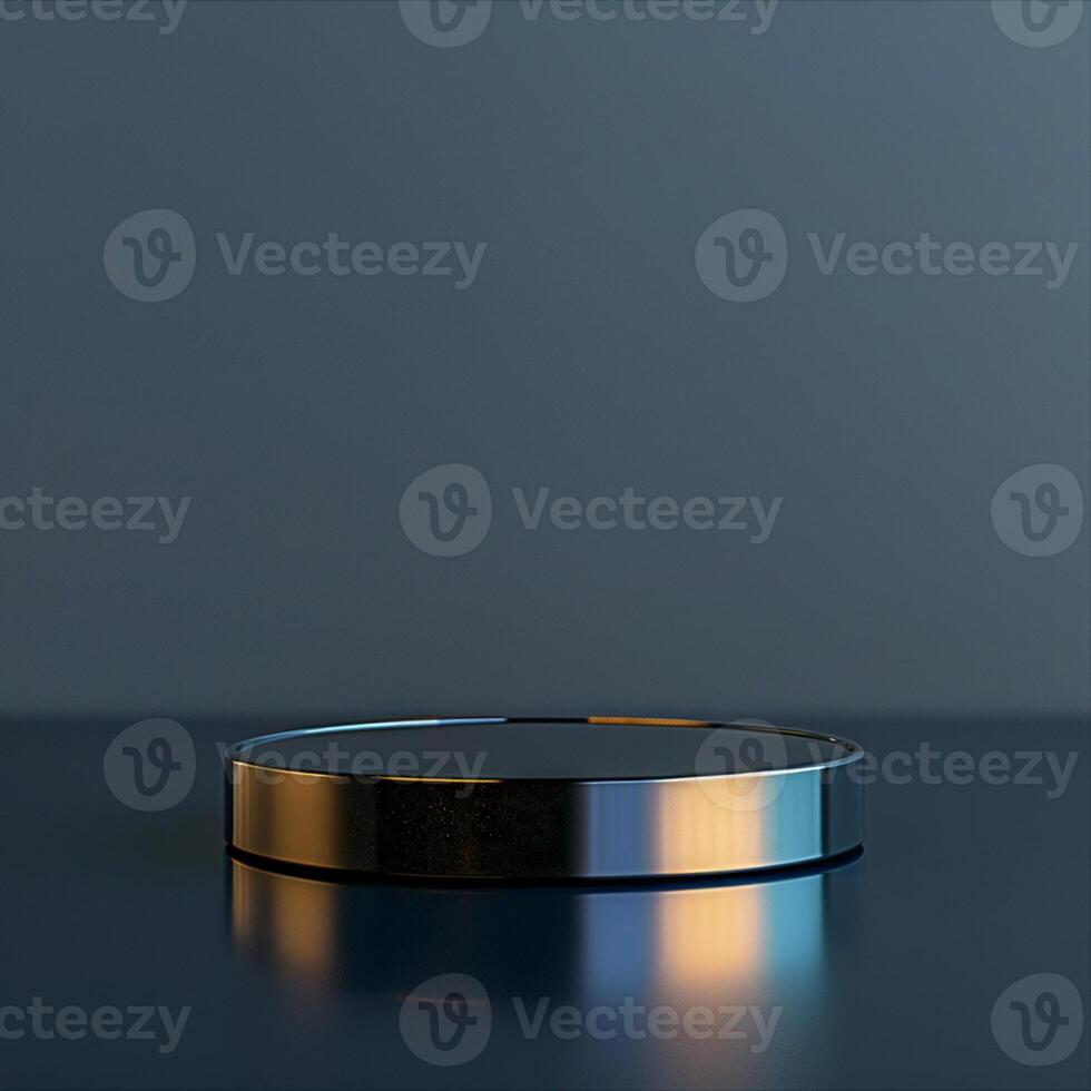 A round object on a table with a dark background photo