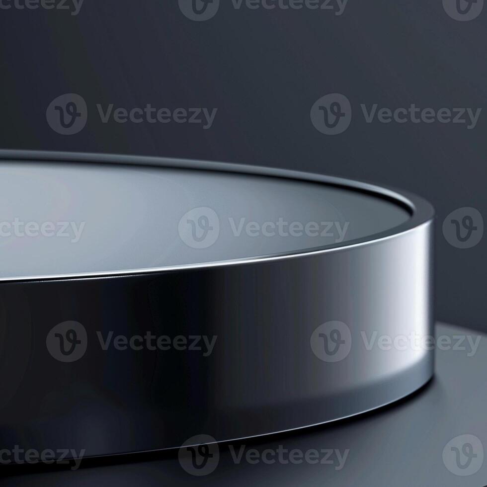 A black circular object on a table photo