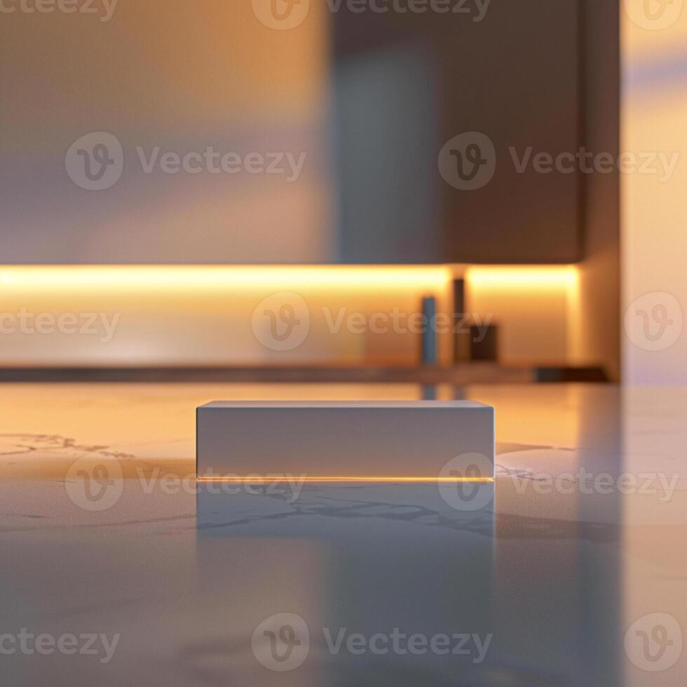 A white square object sitting on a counter photo