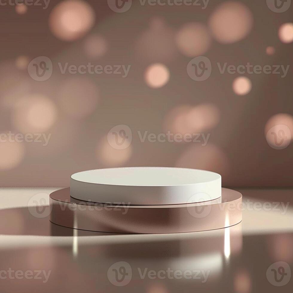 A white round object on a table with a light background photo