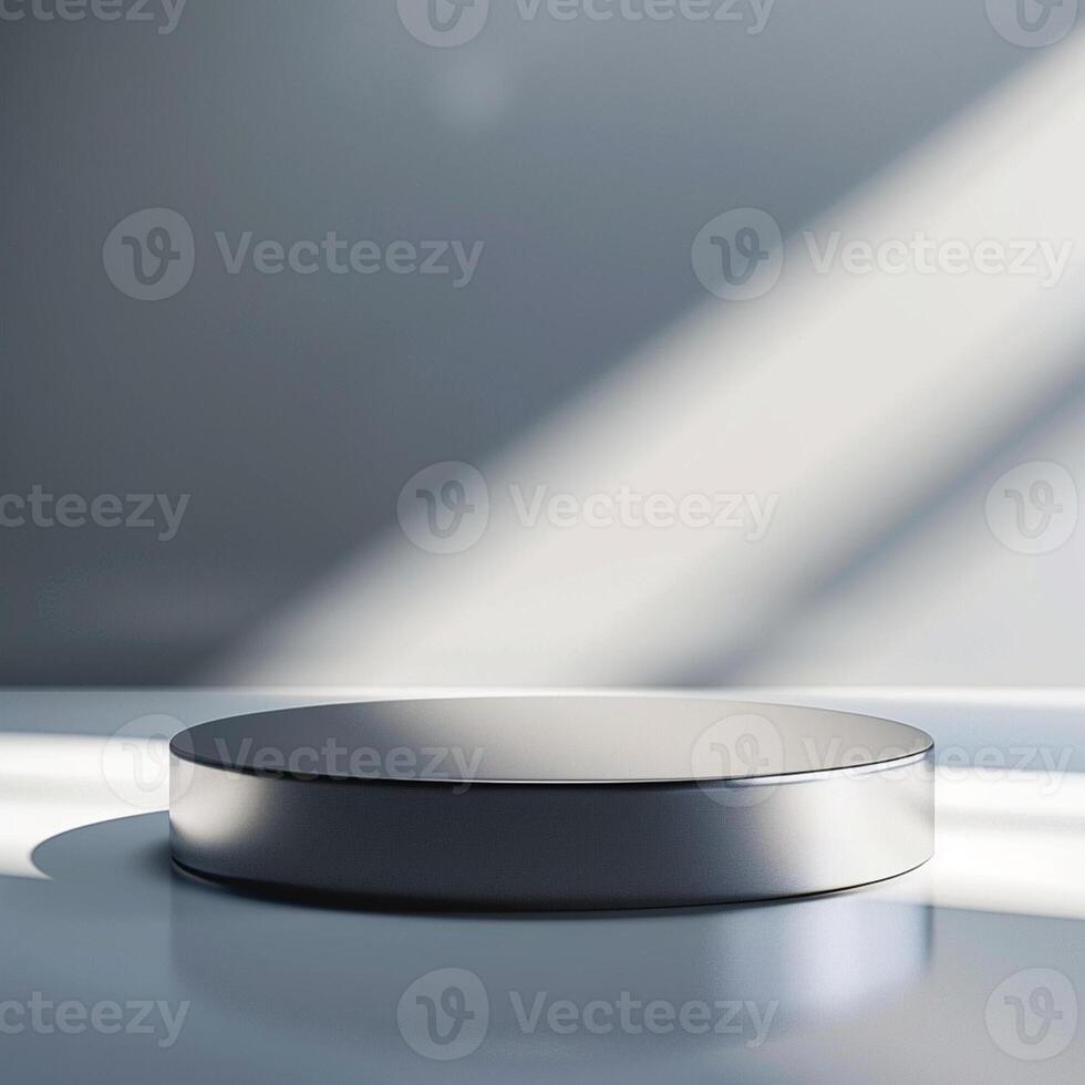 A round object on a table with sunlight coming in from the side photo