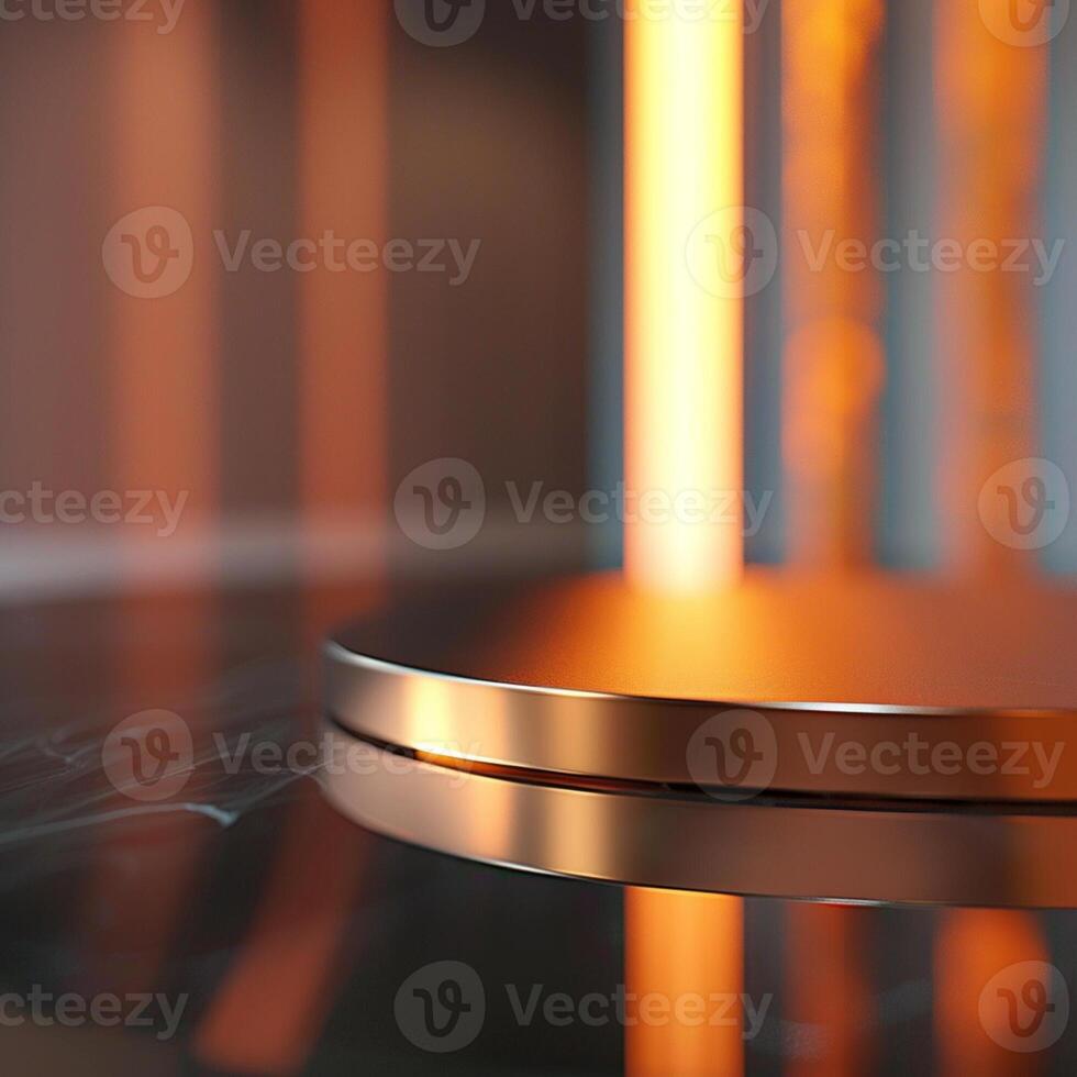 A close up of a metal object on a table photo