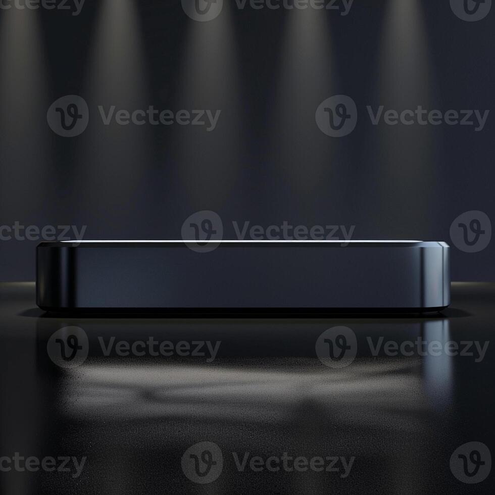 A black box with spotlight on it in front of a spotlight photo