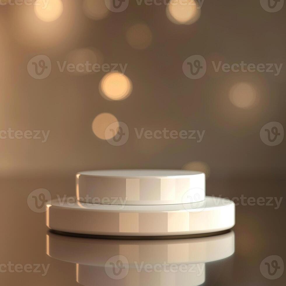 A white round object on a table with a light background photo