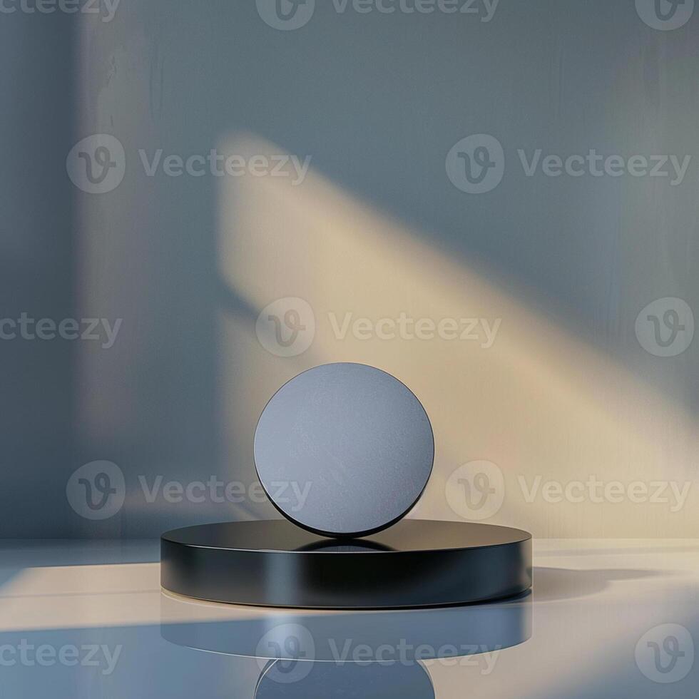 A black and white object on top of a table photo