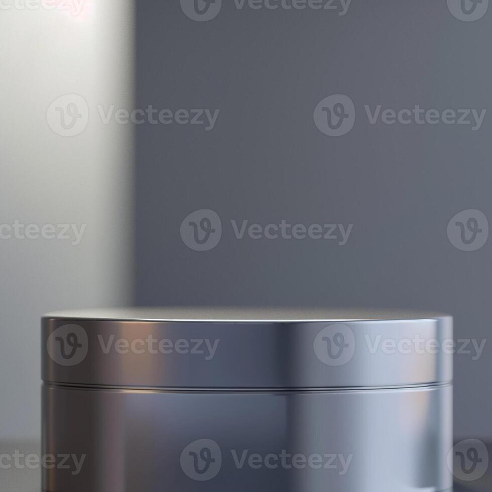 A silver container sitting on a table photo