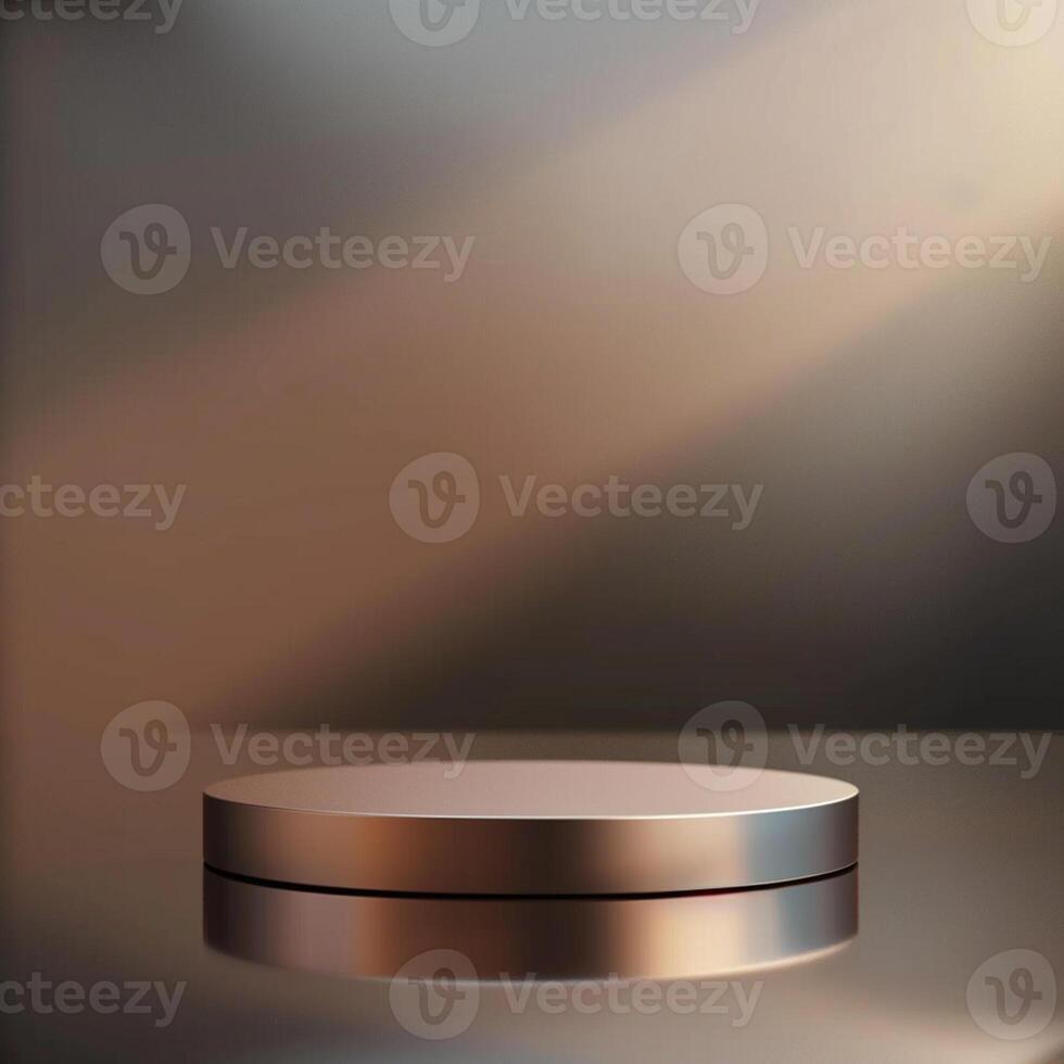 An empty round table with a light shining on it photo