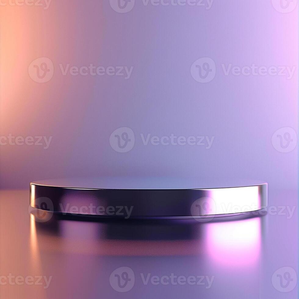 A round table with a purple background photo
