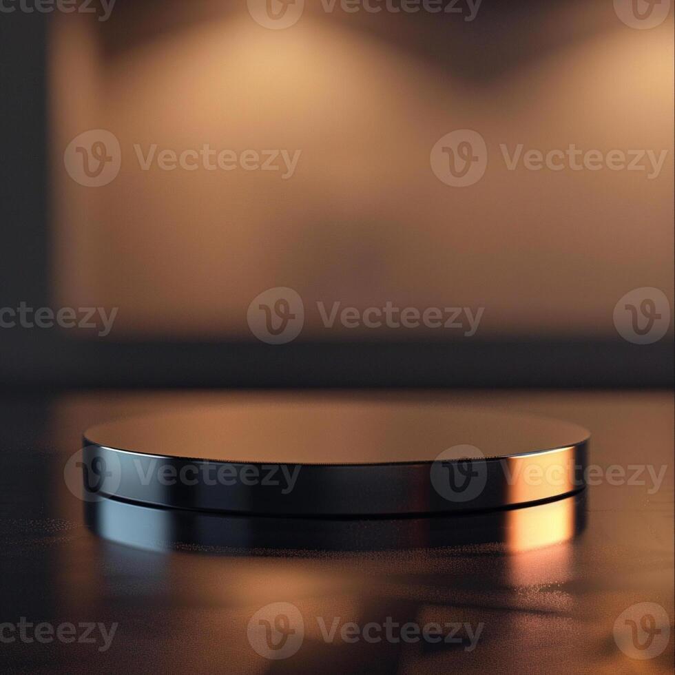 A black and silver object on a table photo