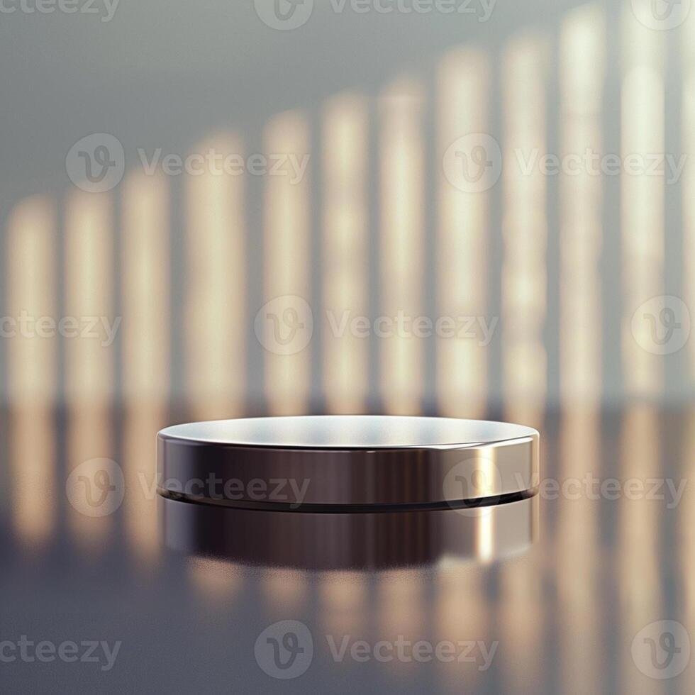 A silver object sitting on a table photo