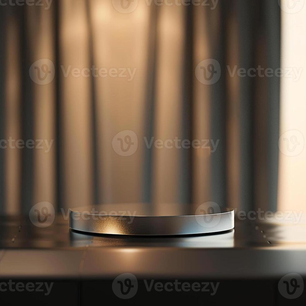 A small round object on top of a table photo