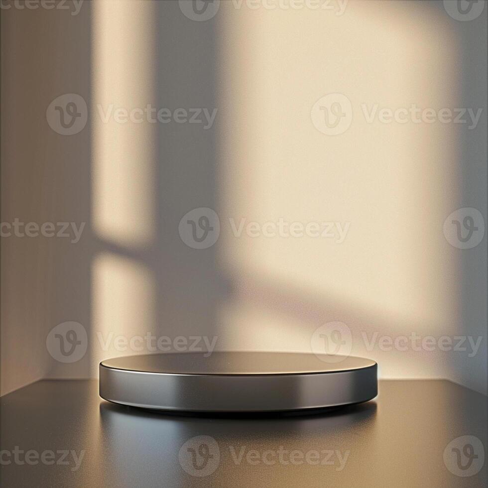 A round table with a light shining on it photo